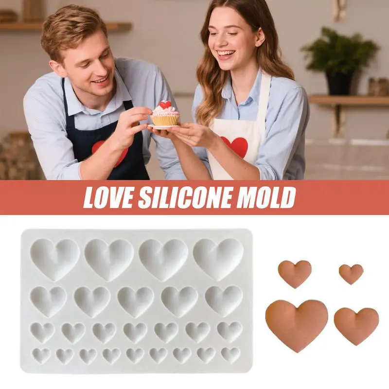Silicone Heart Cake Mold Heart Silicone Cake Chocolate Mold Non Stick Kitchen Candy Making Supplies For Brownie Treats Dessert