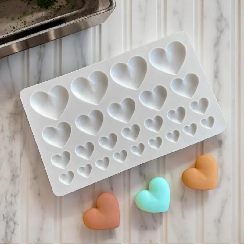 Silicone Heart Cake Mold Heart Silicone Cake Chocolate Mold Non Stick Kitchen Candy Making Supplies For Brownie Treats Dessert
