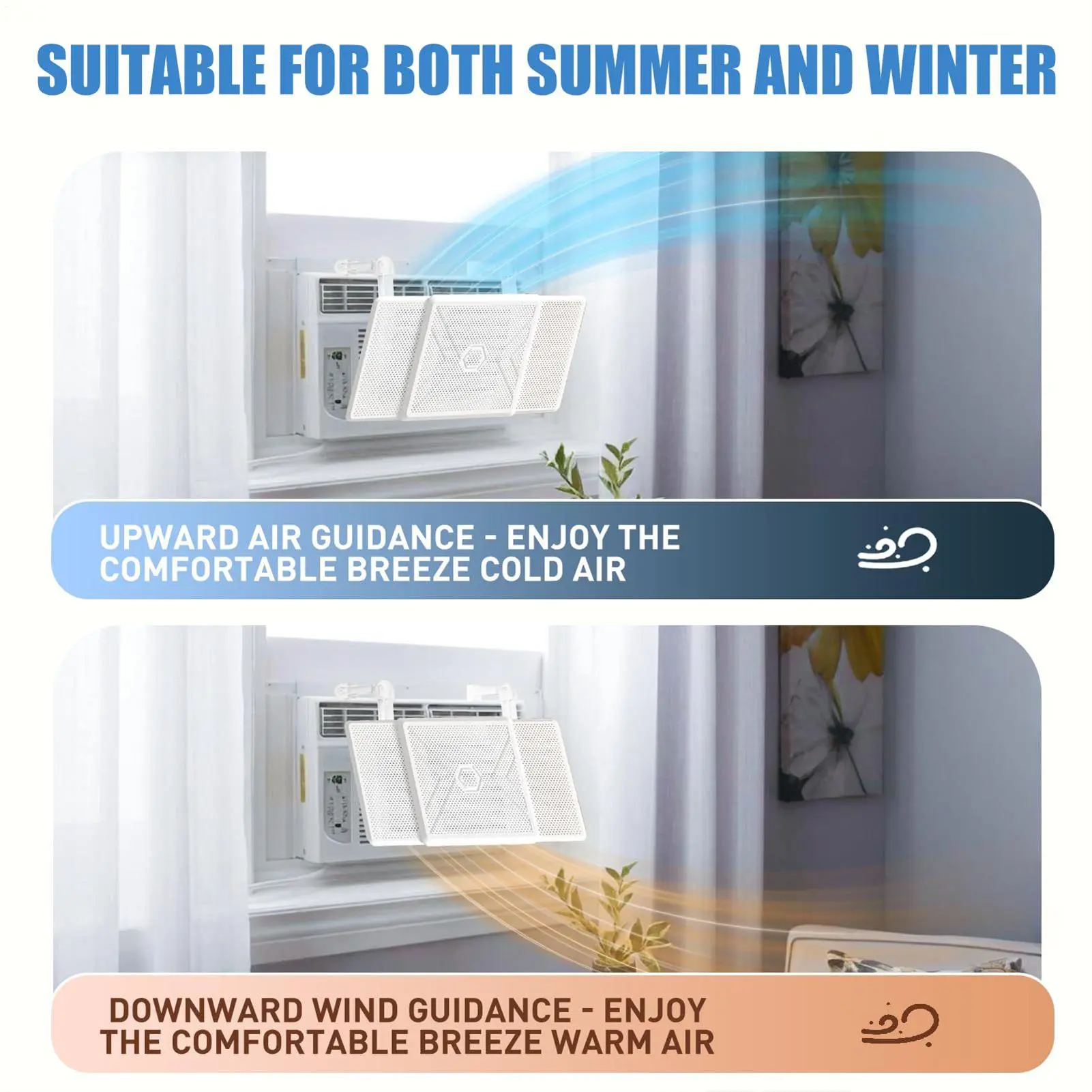 Air Vent Deflector Wall Mounted AC Deflector Retractable Air Conditioner Accessories For Workplace Bathroom Living Room