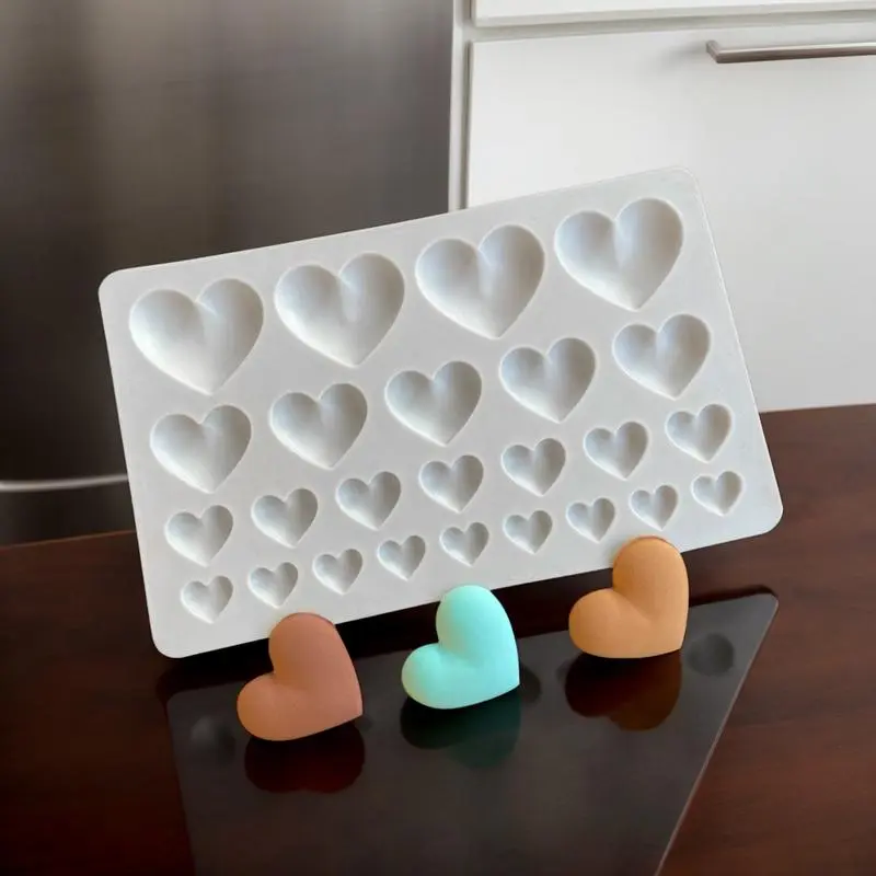 Silicone Heart Cake Mold Heart Silicone Cake Chocolate Mold Non Stick Kitchen Candy Making Supplies For Brownie Treats Dessert