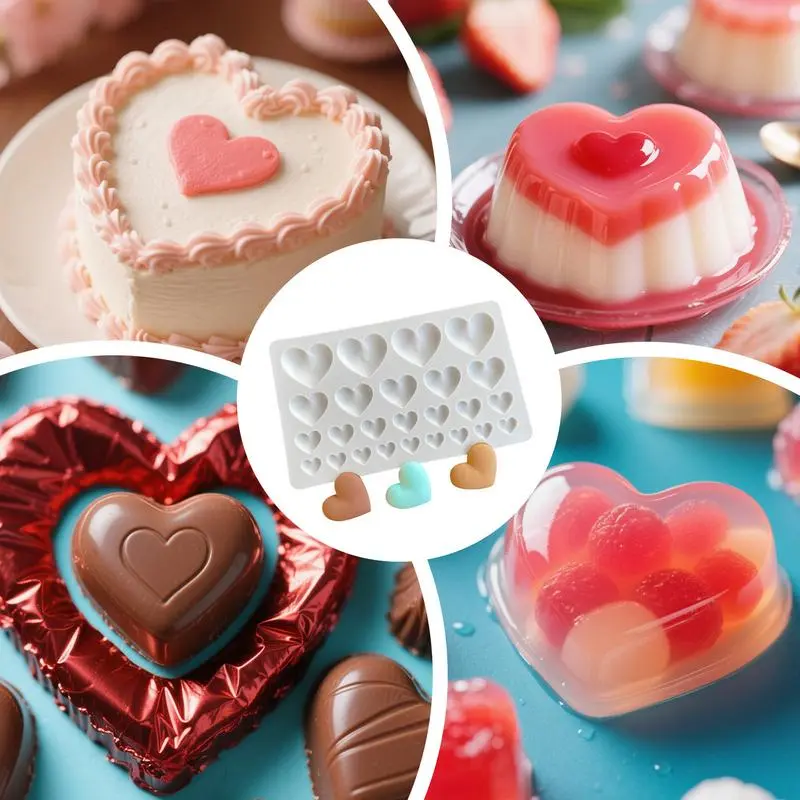 Silicone Heart Cake Mold Heart Silicone Cake Chocolate Mold Non Stick Kitchen Candy Making Supplies For Brownie Treats Dessert