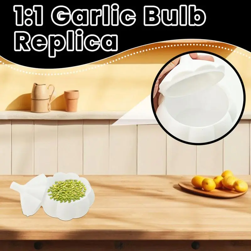 Garlic Container Garlic Keeper Counter Holder Food Prep Organizer Funny Cooking Gadget For Refrigerator Home RV Camping