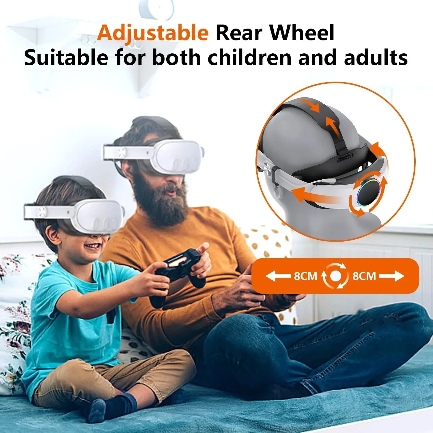 For Meta Quest 3/3S Rechargeable RGB Elite Head Strap with 10000mAh Battery  Adjustable for Oculus Quest 2 3 3S VR  Accessories