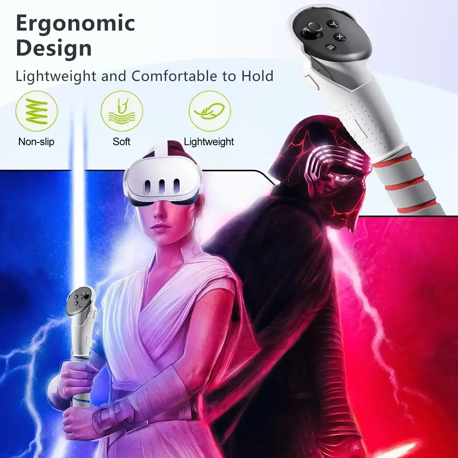 Controller Grips For Meta Quest 2/3/3S Accessories Long Arms Handle Playing Baseball Badminton Beat Saber Enhance VR Gaming