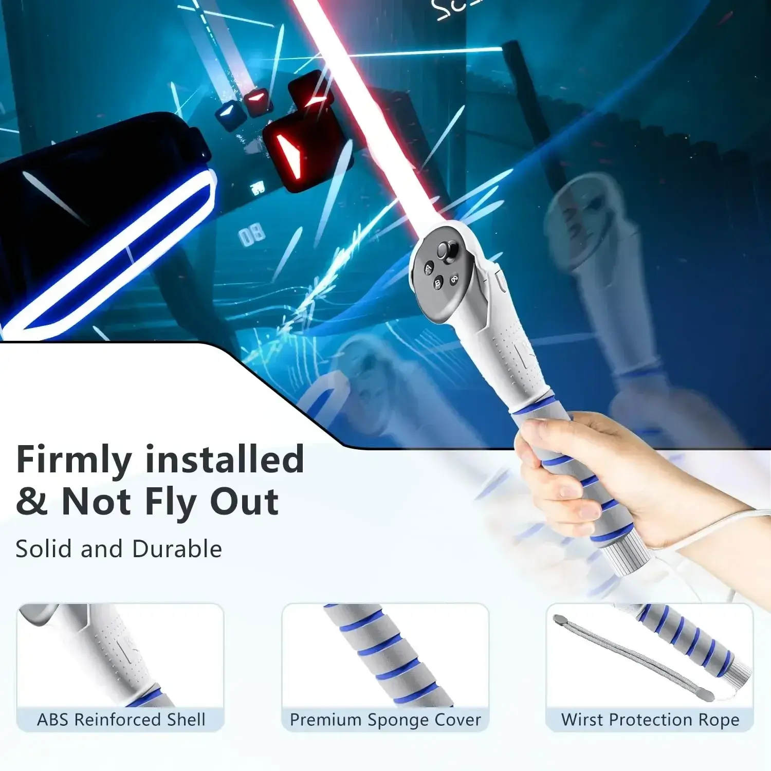 Controller Grips For Meta Quest 2/3/3S Accessories Long Arms Handle Playing Baseball Badminton Beat Saber Enhance VR Gaming