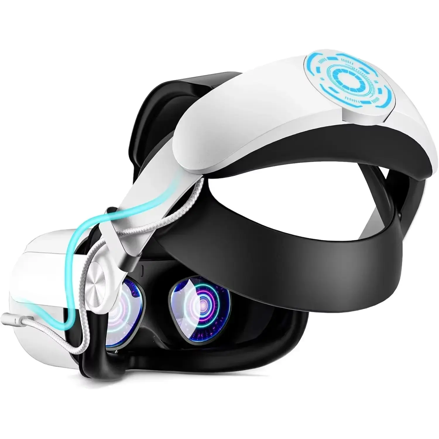 10000mAh Battery with RGB Head Strap for Oculus Quest 2 VR Headset Fast Charging Elite Strap Comfortable Durable VR Accessories