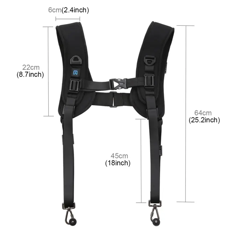 PULUZ Quick Release Double Shoulder Harness Soft Pad Decompression Foam Strap Belt For DSLR Digital Cameras