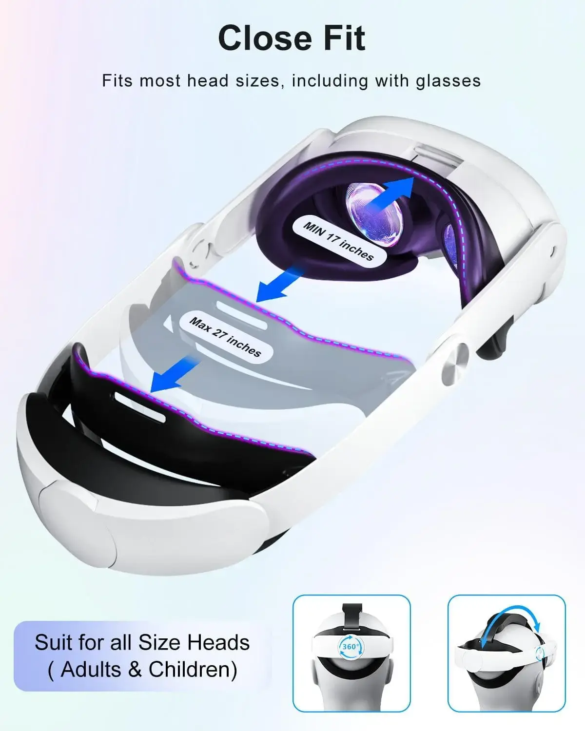 For Meta Quest 3s accessory VR game for Oculus Quest 3 headset with adjustable headband and portable power bank 10000mAh