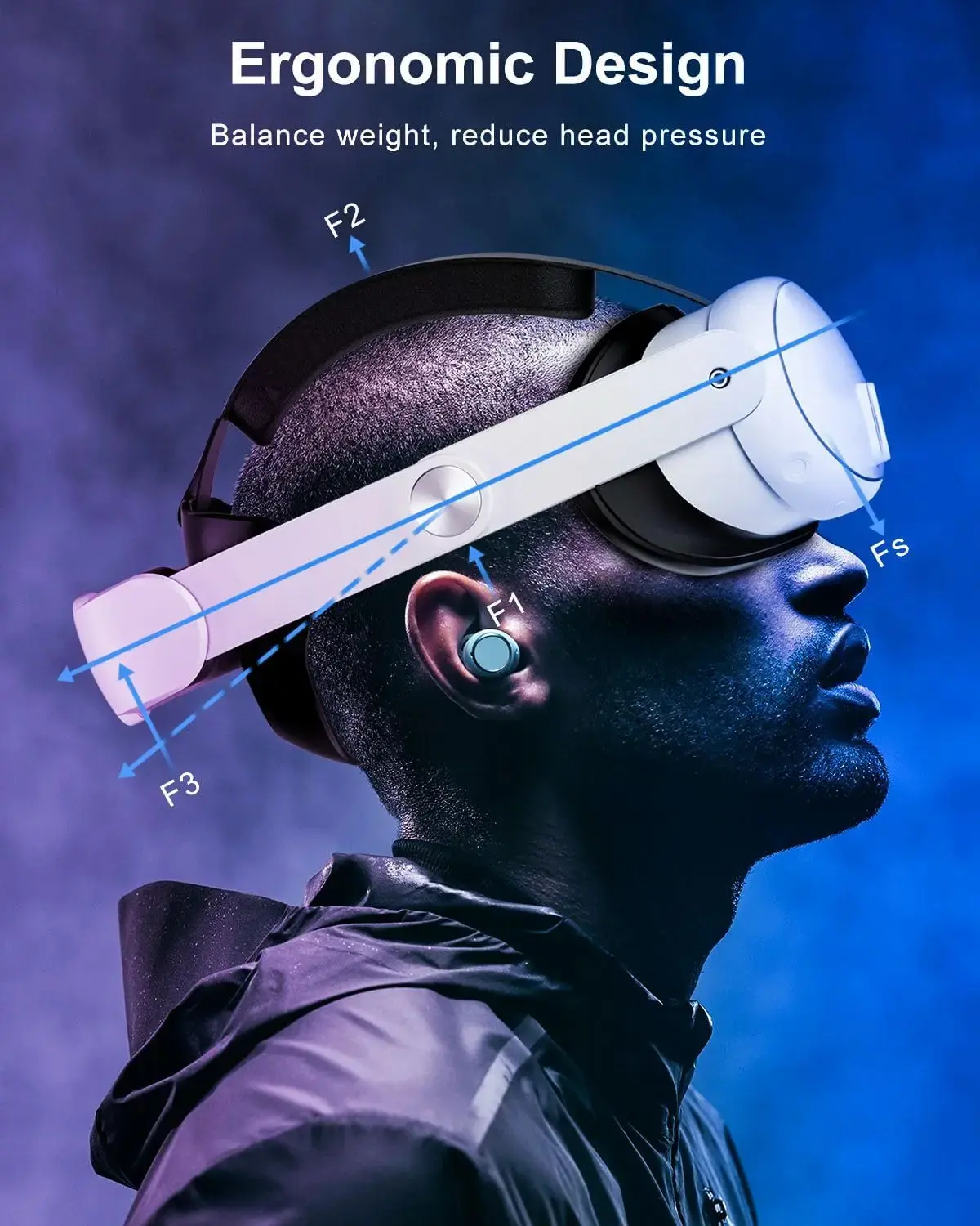 For Meta Quest 3s accessory VR game for Oculus Quest 3 headset with adjustable headband and portable power bank 10000mAh