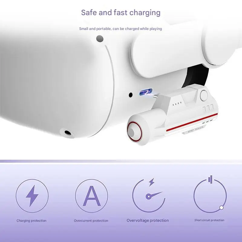 For Mate Quest 3/3s VR battery life for Oculus Quest 2 charging accessories, large capacity of 5000mAh designed to fit the body