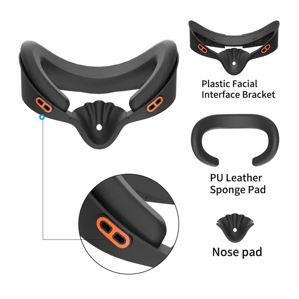 New Comfortable Adjustable Facial Replacement PU Leather Foam Bracket For Meta Quest 3S Interface Pad Cushion VR Accessories