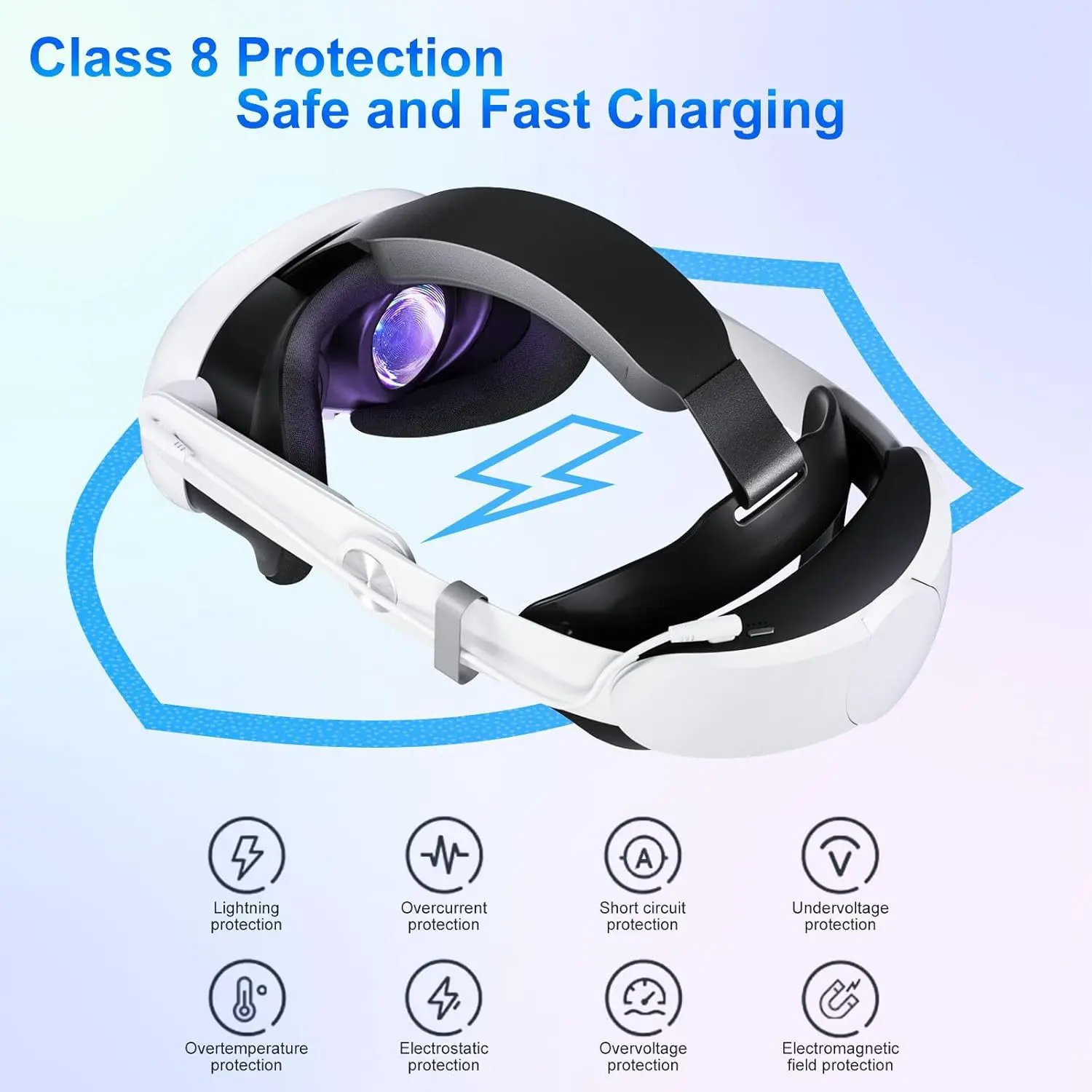 For Mate Quest 3/3s adjustable head mounted non pressure face 10000mAh battery fast charging 18W mobile power VR accessories