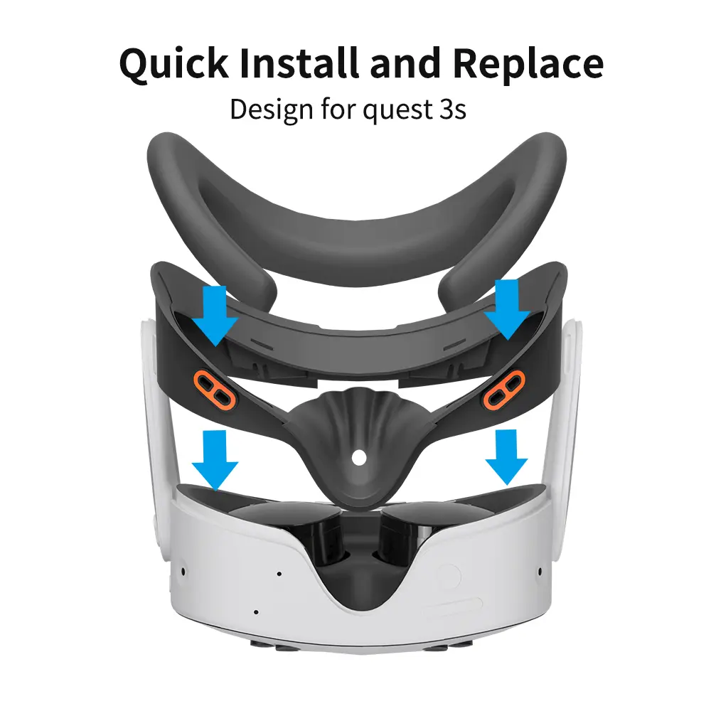New Comfortable Adjustable Facial Replacement PU Leather Foam Bracket For Meta Quest 3S Interface Pad Cushion VR Accessories