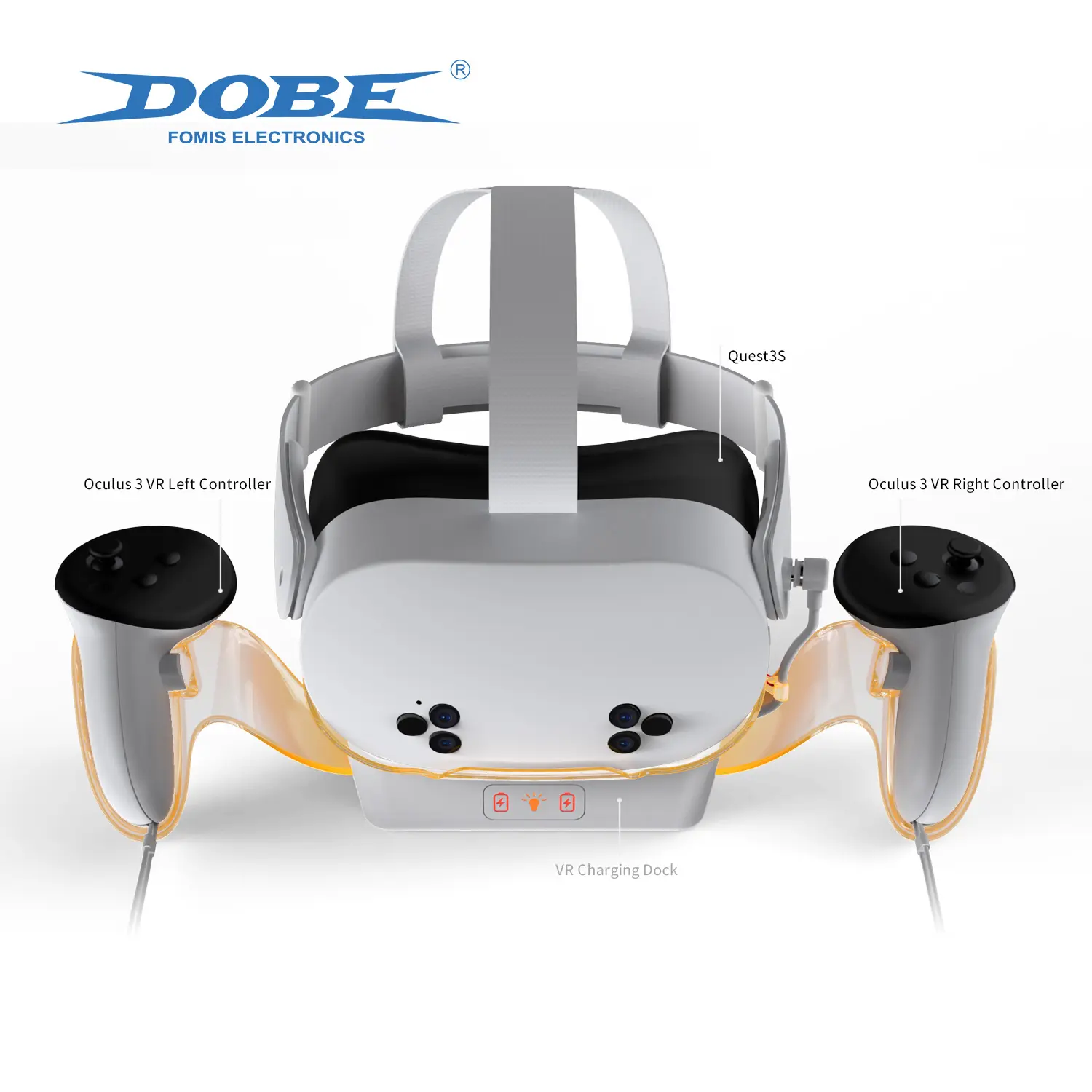 DOBE Dual Quick Charging Function Dock TY-3867 for VR Q2/Q3/Q3S with Charging Indicator Light&Removable Crystal Holder