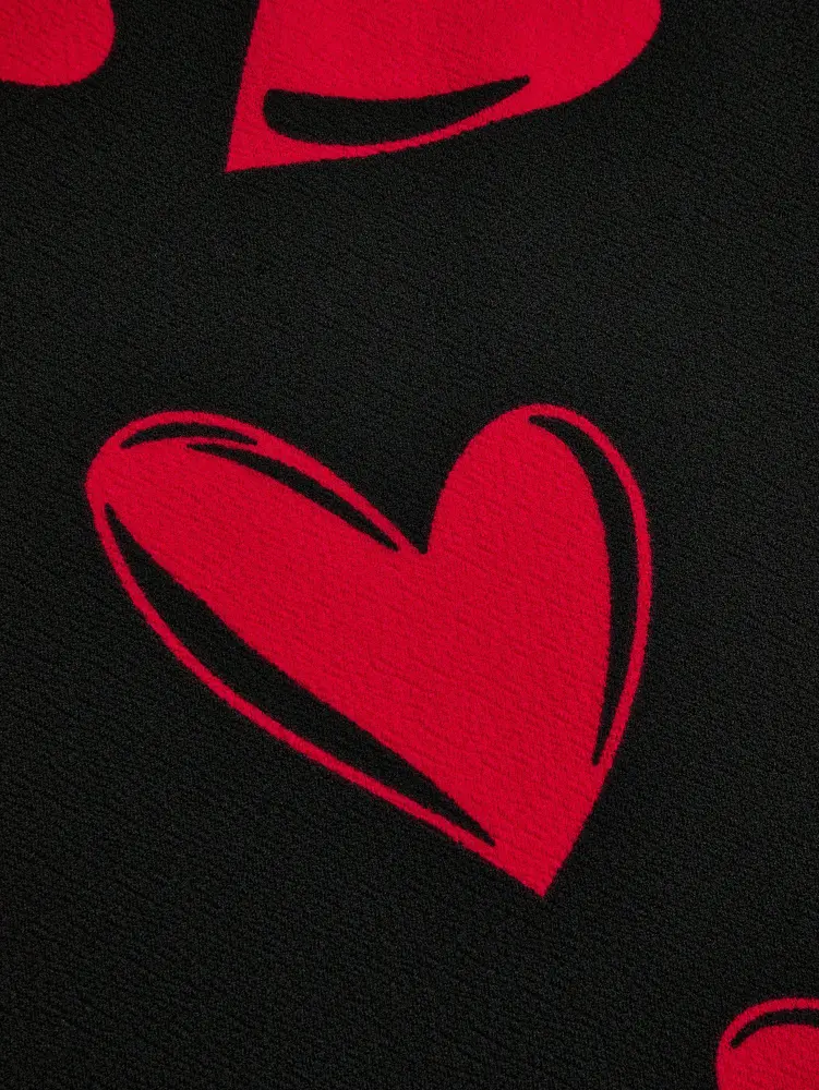 Plus Size Women's Red Heart Patchwork Round Neck Sleeveless Casual Dress for Valentine's Day and Summer