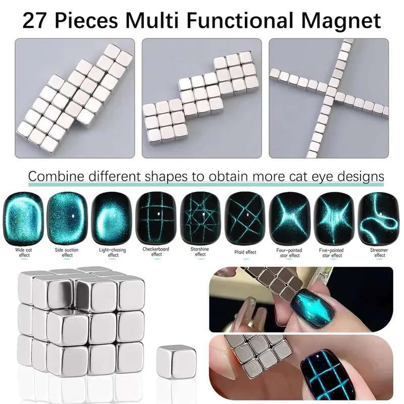 Nail Art Magnetic Stick Cat Eye Wand Pen Multiple Styles Nail Magnet Stick for Cat Eye UV Gel Polish Magic Nails Art Design Tool