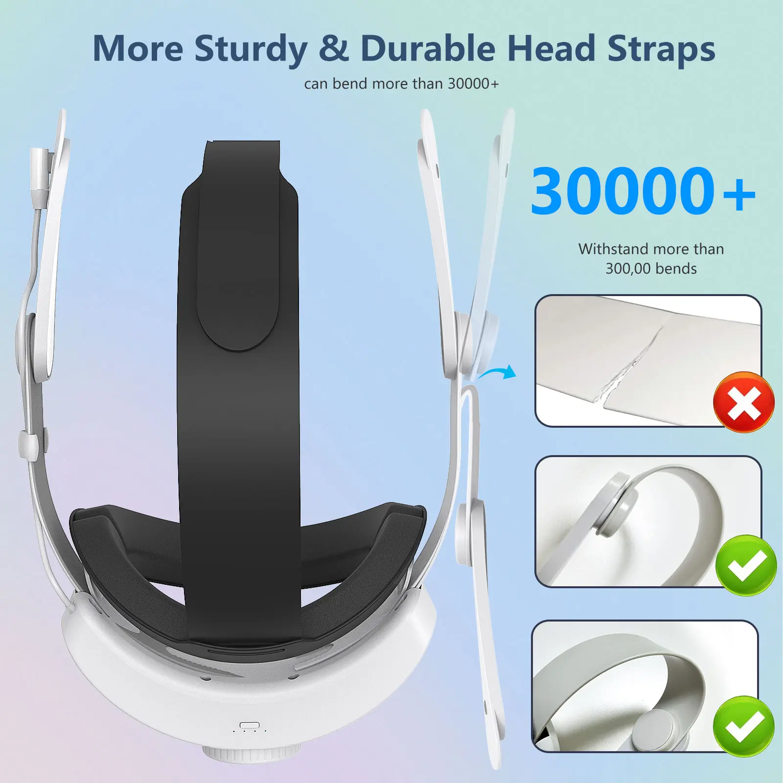 12000mAh Fast-Charging Battery Head Strap for Meta Quest 3/3S – Extends 6-8 Hours Playtime, RGB Lighting & Comfortable Fit – Eli