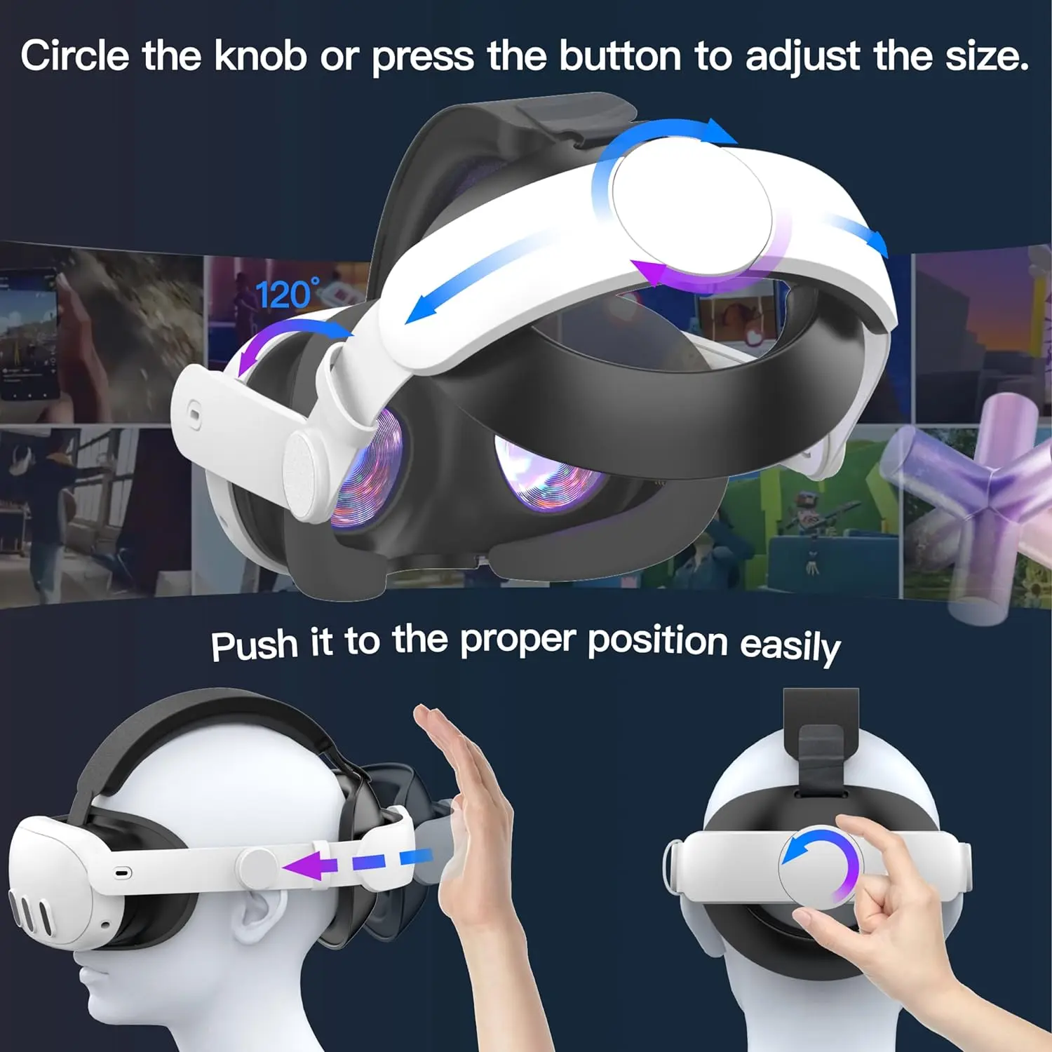 Adjustable Head Strap for Meta Quest 3S VR Headset Replacement Elite Strap Enhanced Comfort for Meta Quest 3 Accessories