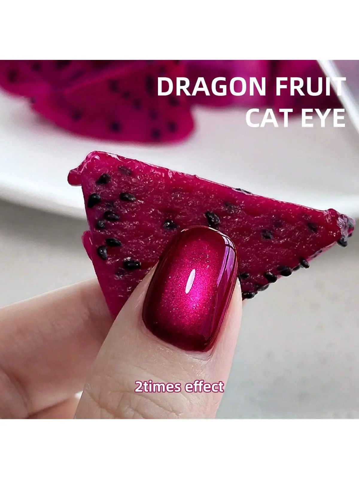 2025 Dragon Fruit Cat Eye Gel - Ultra-Bright Magnetic Polish with Diamond Sparkle Effect