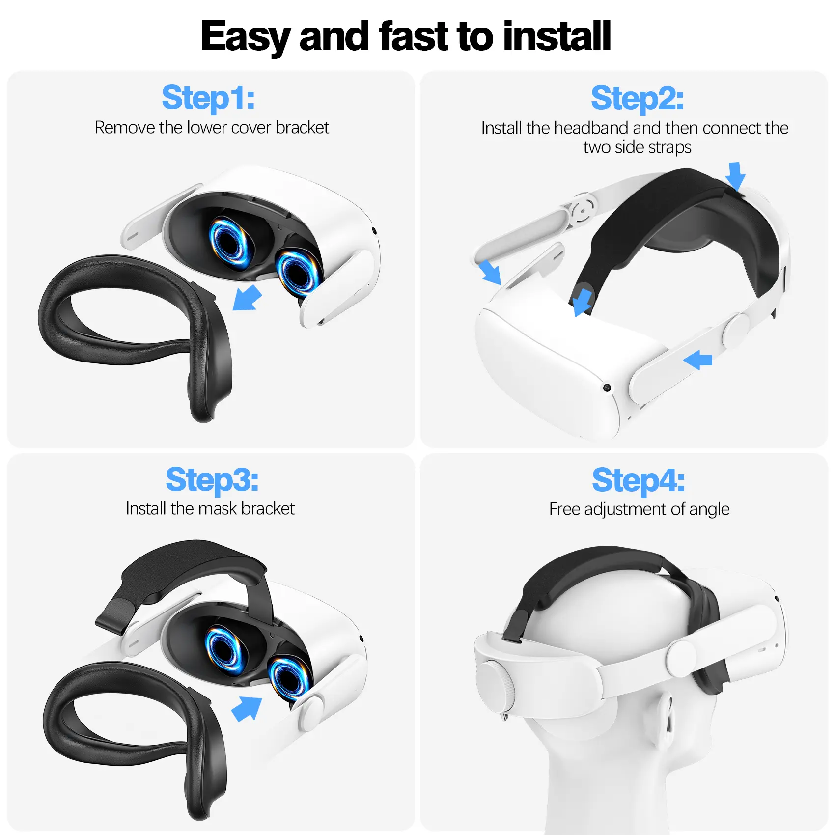 HUADAI design Comfort Head Strap AccessoriesCompatible with Oculus/Meta Quest 2/3/ 3S, Elite Strap Replacement  VR Accessories