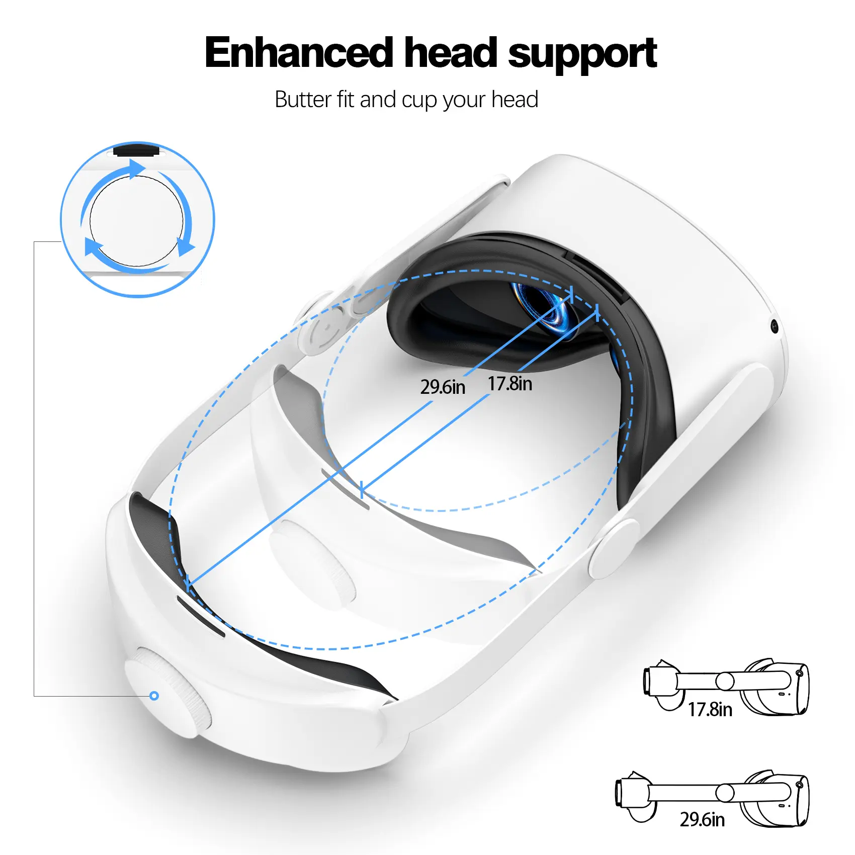 HUADAI design Comfort Head Strap AccessoriesCompatible with Oculus/Meta Quest 2/3/ 3S, Elite Strap Replacement  VR Accessories