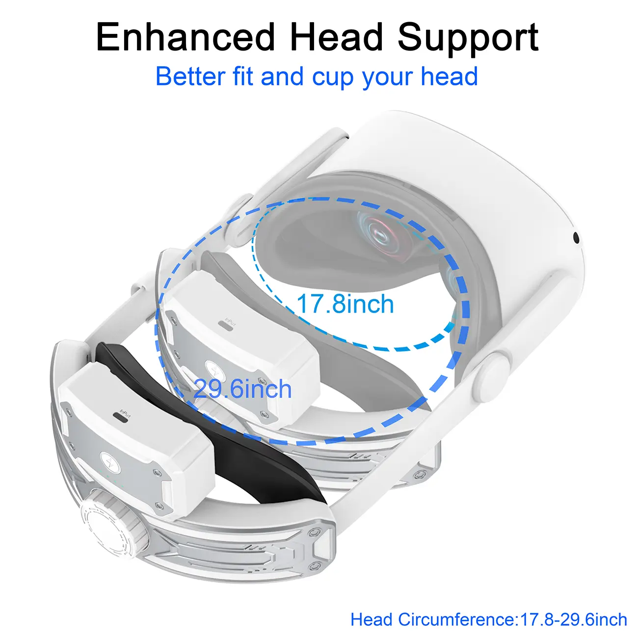 Head Strap with Battery for Meta/Oculus Quest 2,Adjustable Elite Strap Replacement Accessories for Oculus/Meta Quest 2
