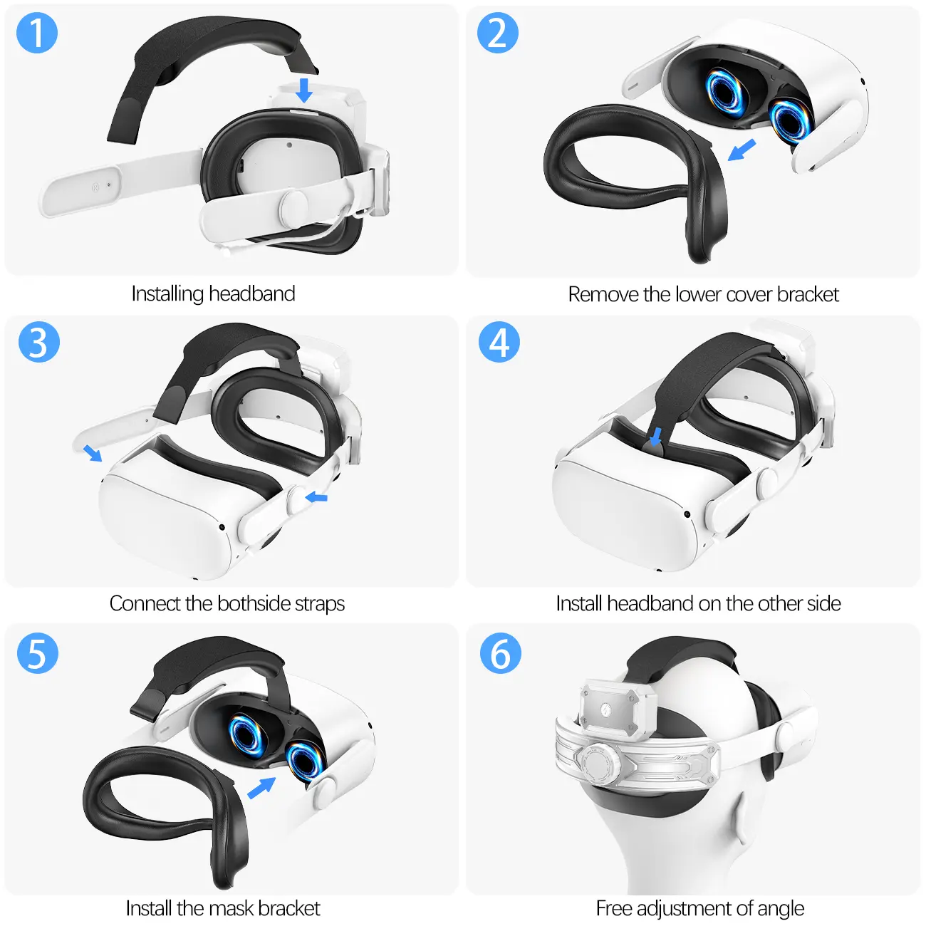 Head Strap with Battery for Meta/Oculus Quest 2,Adjustable Elite Strap Replacement Accessories for Oculus/Meta Quest 2