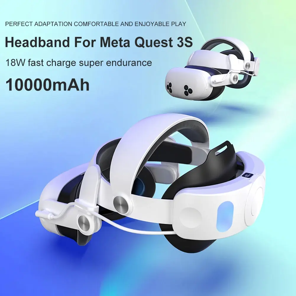 Head Strap For Meta Quest 3/Quest 3s 10000mAh Battery Head Strap Replacement Elite Strap for Meta Quest 3S Comfort Head Straps