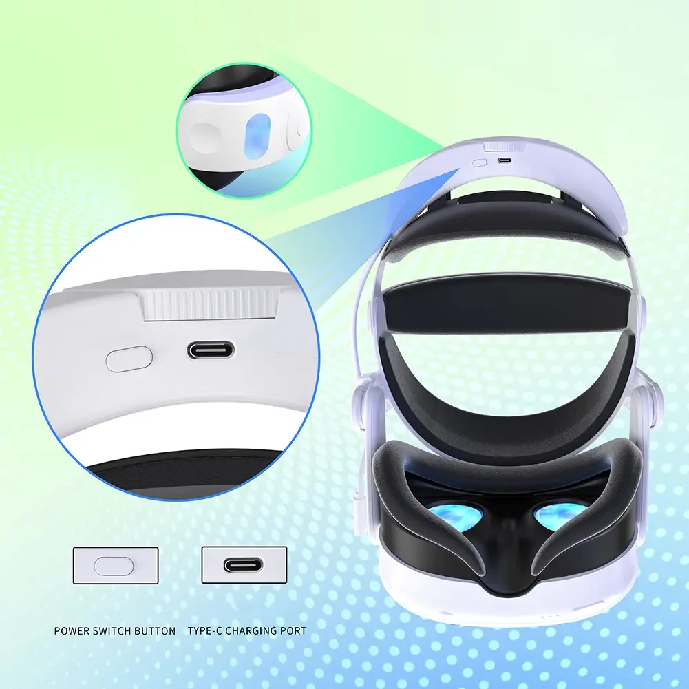 Head Strap For Meta Quest 3/Quest 3s 10000mAh Battery Head Strap Replacement Elite Strap for Meta Quest 3S Comfort Head Straps