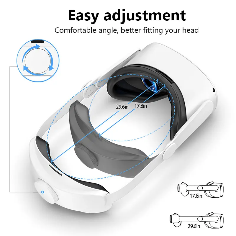 Compatible with Oculus Quest 2 Accessories Adjustable Head Strap Replacement for Enhanced Comfort Support and Gaming Immersion