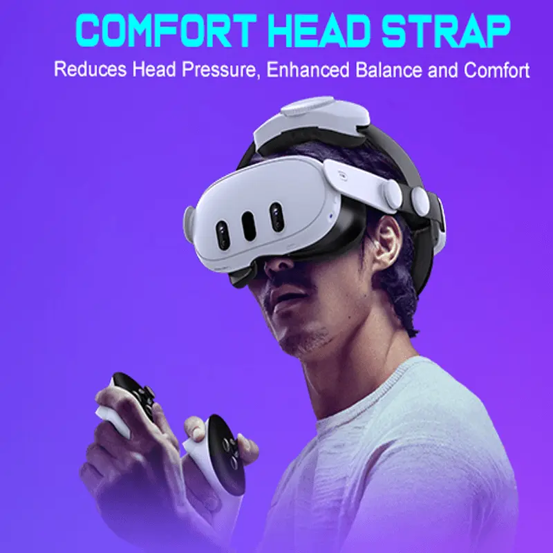 BEBONCOOL Head Strap for Meta Quest 3S/Quest 3/Quest 2 Adjustable Headset Strap forComfort&Reduce Pressure