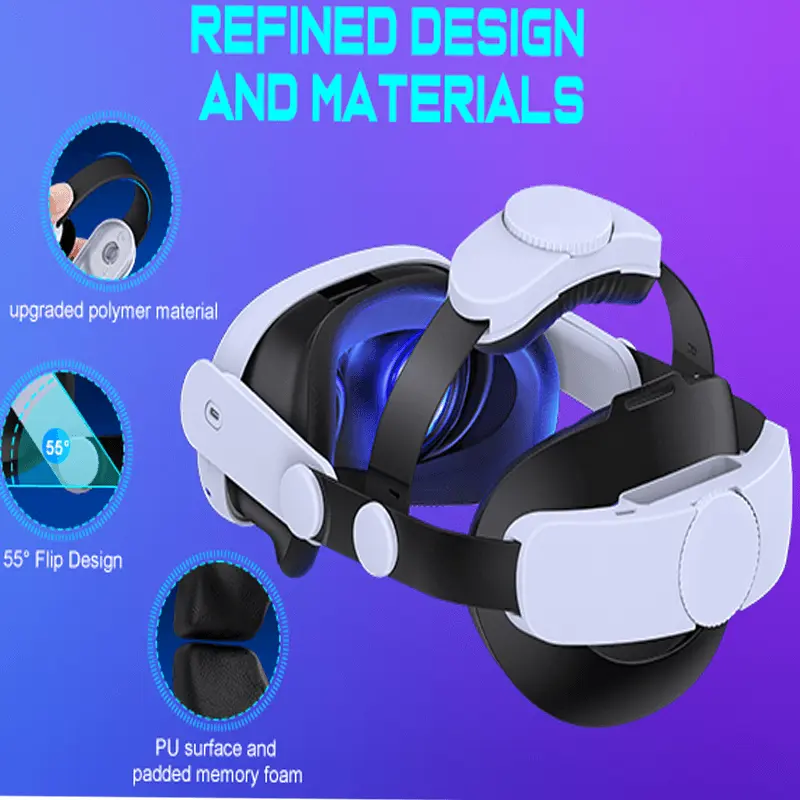 BEBONCOOL Head Strap for Meta Quest 3S/Quest 3/Quest 2 Adjustable Headset Strap forComfort&Reduce Pressure
