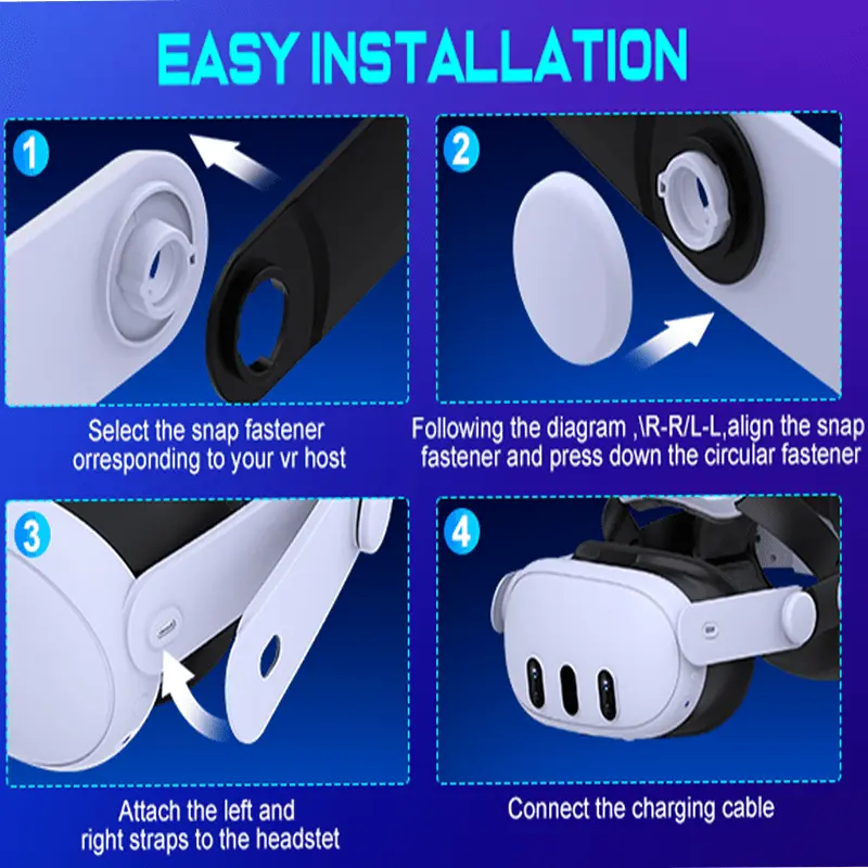 BEBONCOOL Head Strap for Meta Quest 3S/Quest 3/Quest 2 Adjustable Headset Strap forComfort&Reduce Pressure