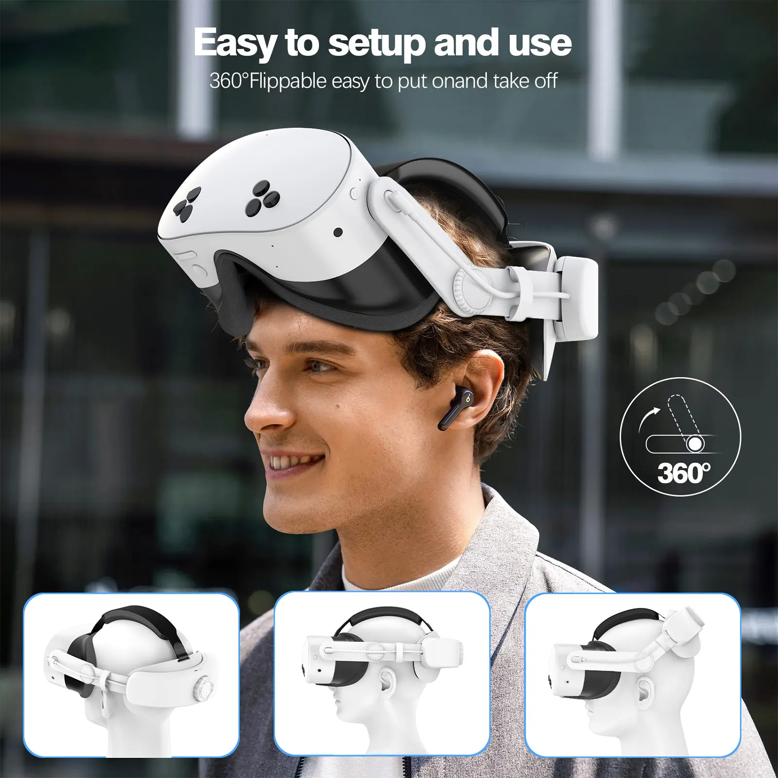 Suitable for Oculus/Meta Quest 3S battery headband, 10000mAh battery and adjustable Elite headband, suitable for Quest 2/Quest 3