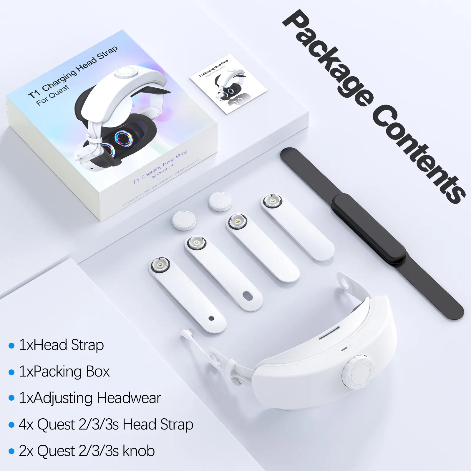 Suitable for Oculus/Meta Quest 3S battery headband, 10000mAh battery and adjustable Elite headband, suitable for Quest 2/Quest 3