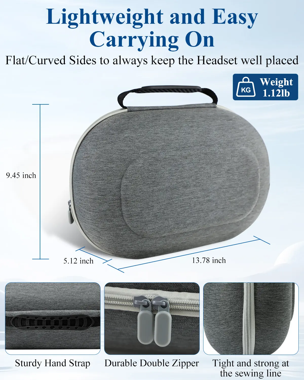 For Meta Quest 3s Head mounted Storage Bag, Handheld EVA Protective Bag, Quest 3 Universal VR Storage Bag