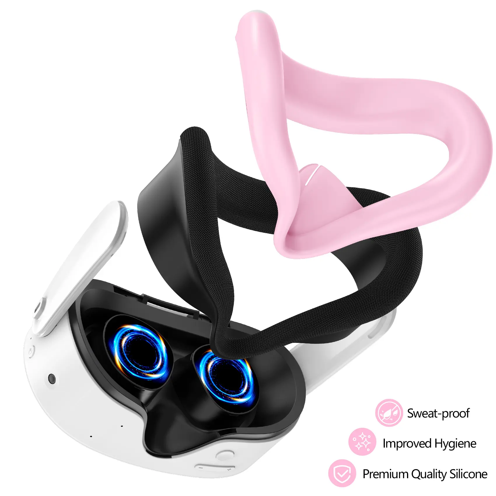 Compatible with Meta Quest 3S Accessories,VR Silicone face Cover, Shell Cover, Touch Controller Grip Cover,Protective Lens Cover