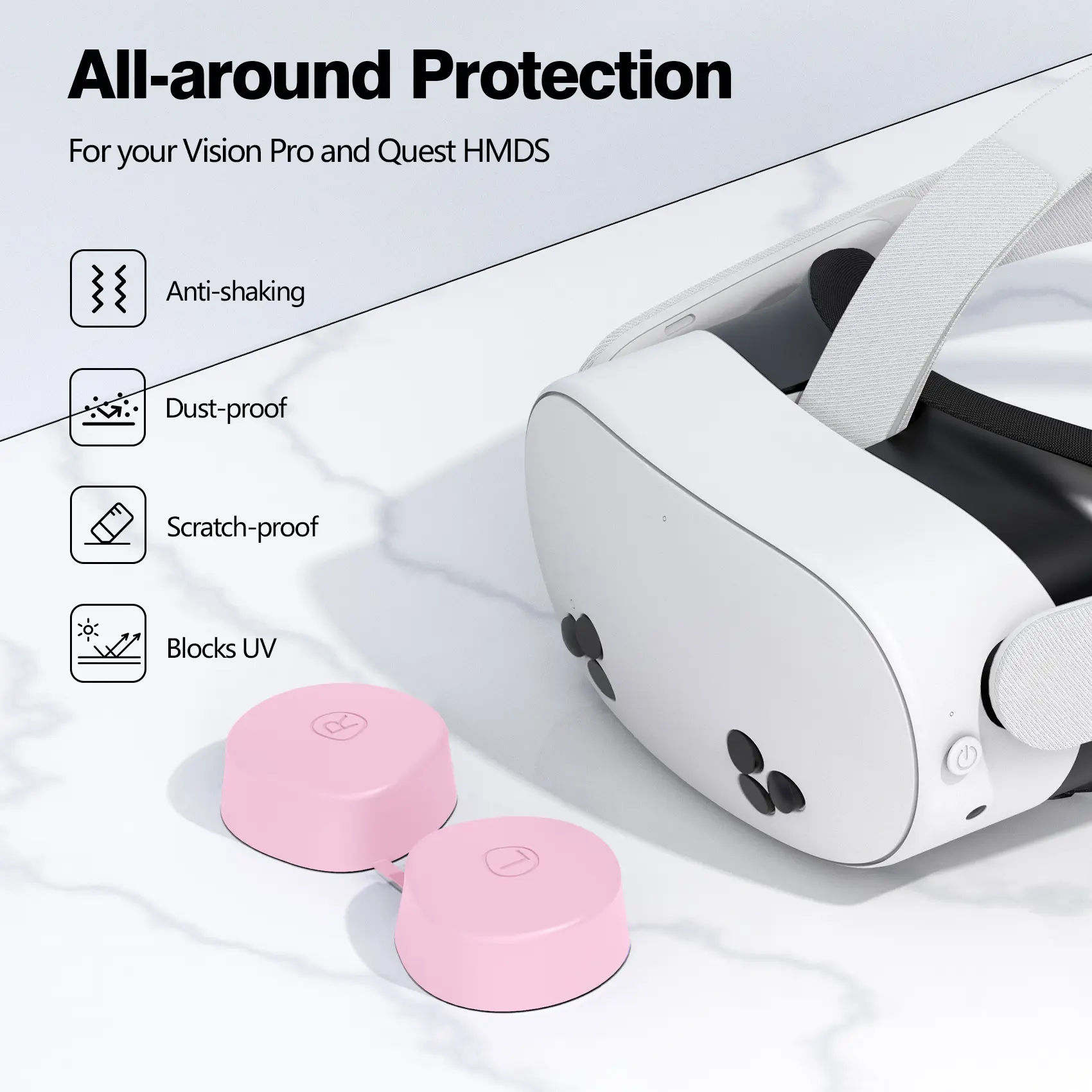 Compatible with Meta Quest 3S Accessories,VR Silicone face Cover, Shell Cover, Touch Controller Grip Cover,Protective Lens Cover