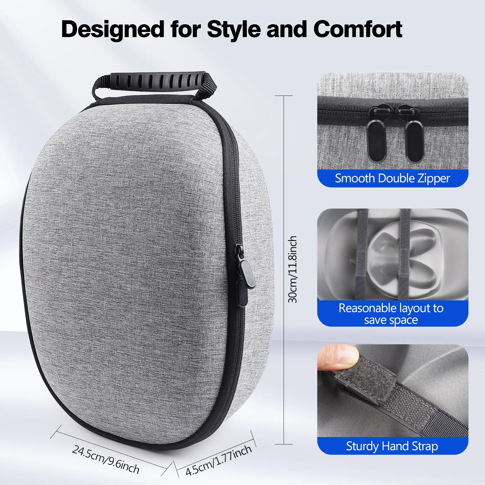 HUADAI design Carrying Case Compatible with Meta Quest 3S/Quest 3/Quest 2