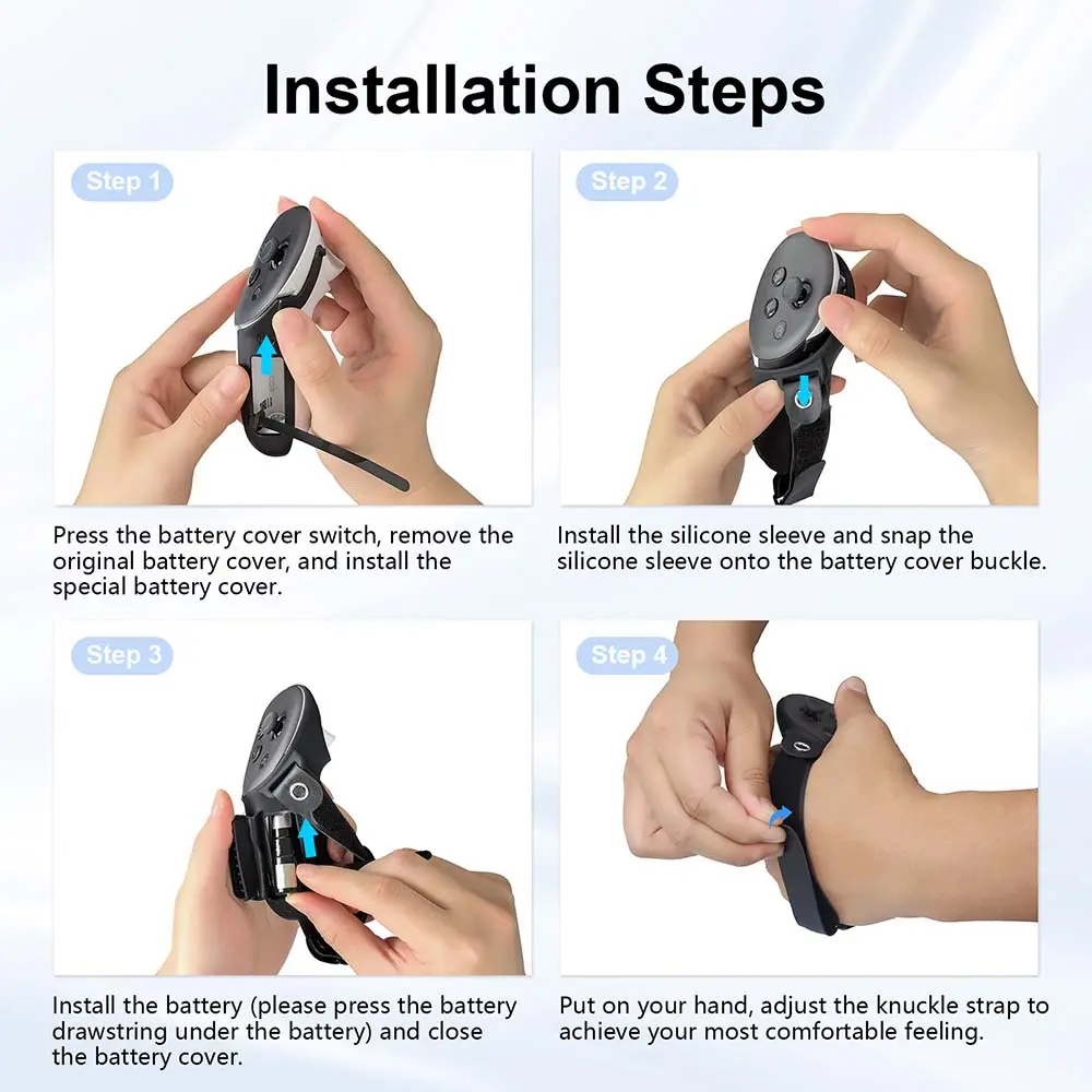 For Meta Quest 3/3S Controller Grips Handle Protector Silicone Protective Cover With Knuckle Strap VR Accessories