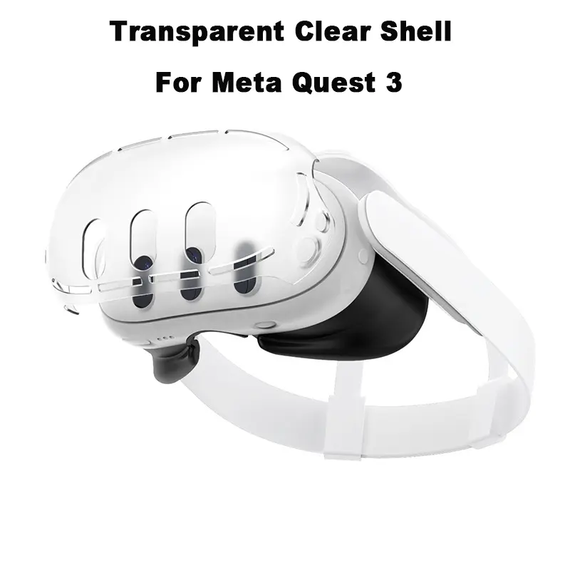 New Arrival 8 In 1 VR Accessories PC Silicone Cover Set For Meta Quest 3 With Lens film&5 Disposable Masks&Clean brush As Gift