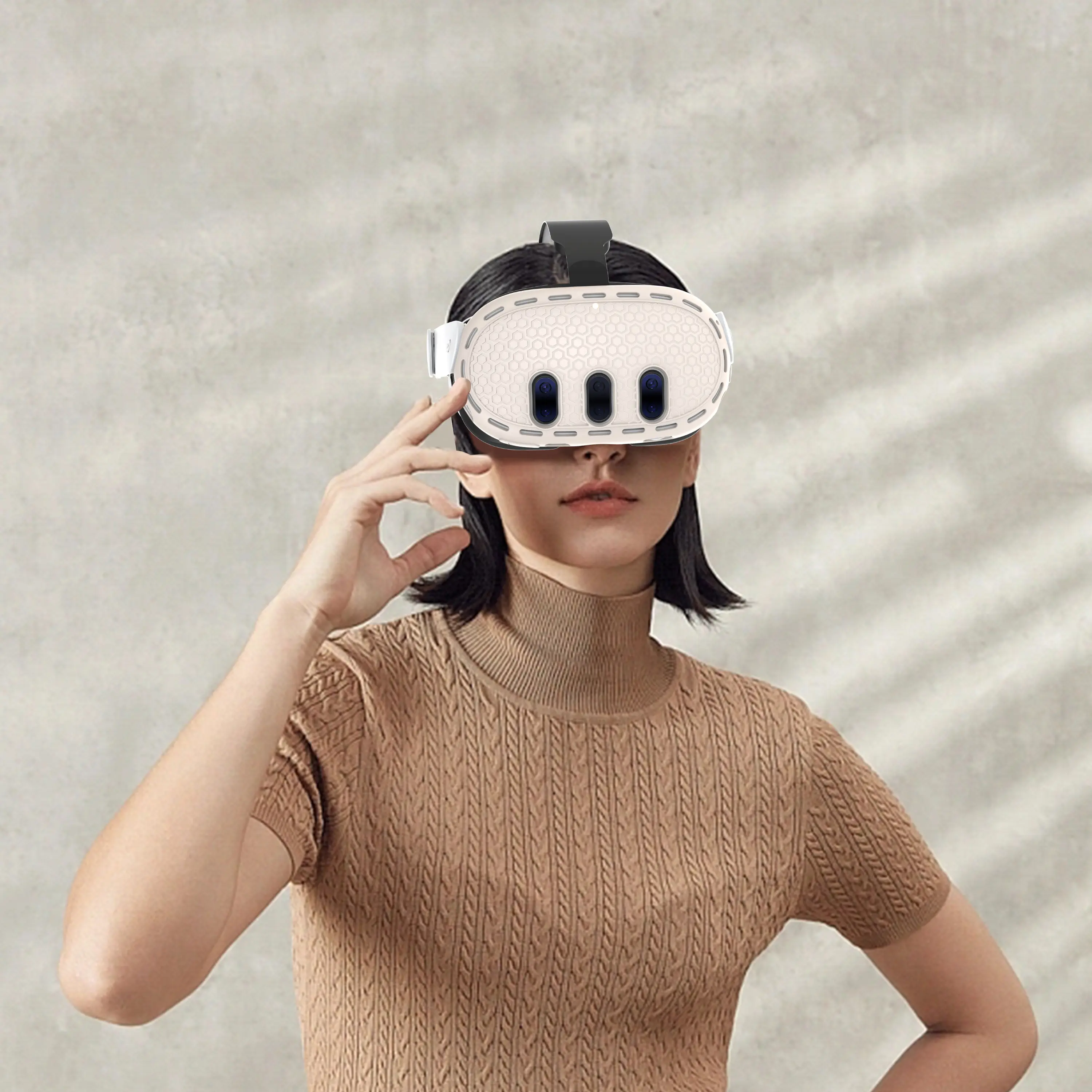Silicone VR Shell Protective Cover Compatible with Meta Quest 3 Accessories, Comprehensive Protection for VR