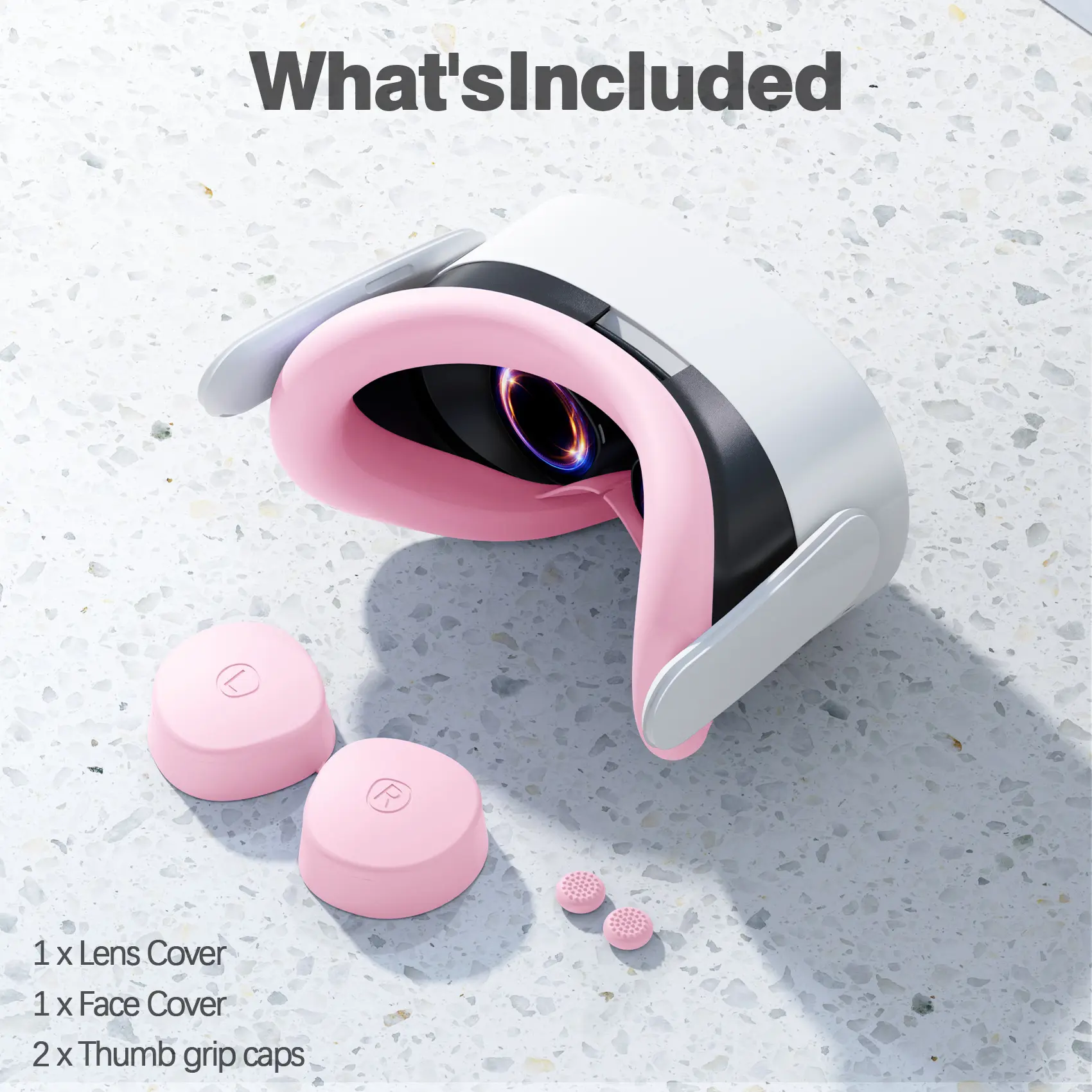 Compatible with Meta Quest 3S Accessories,VR Silicone face Cover, Shell Cover, Touch Controller Grip Cover,Protective Lens Cover