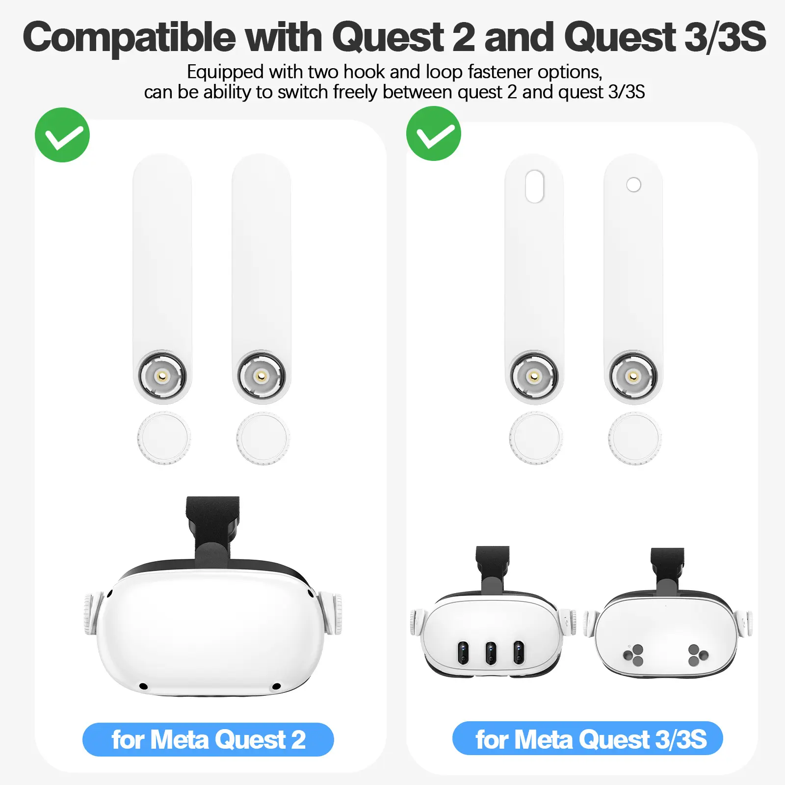Headband compatible with Oculus Quest 2/Quest 3/3S, VR accessories, replaceable adjustable Elite Headband for enhanced comfort