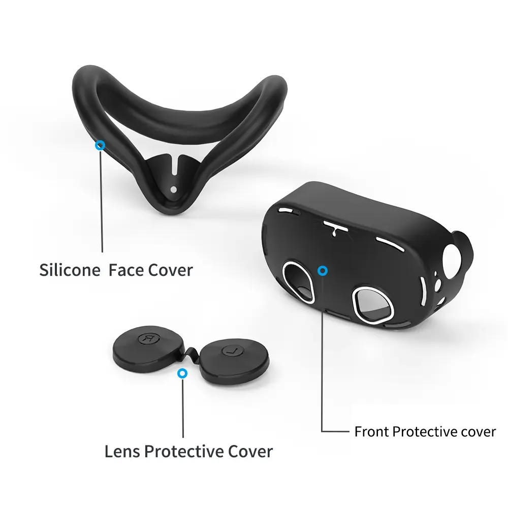 New Durable Soft Pack of 5 Silicone Protect Cover Set VR Accessories For Meta Quest 3S Covers Kit Christmas Gift