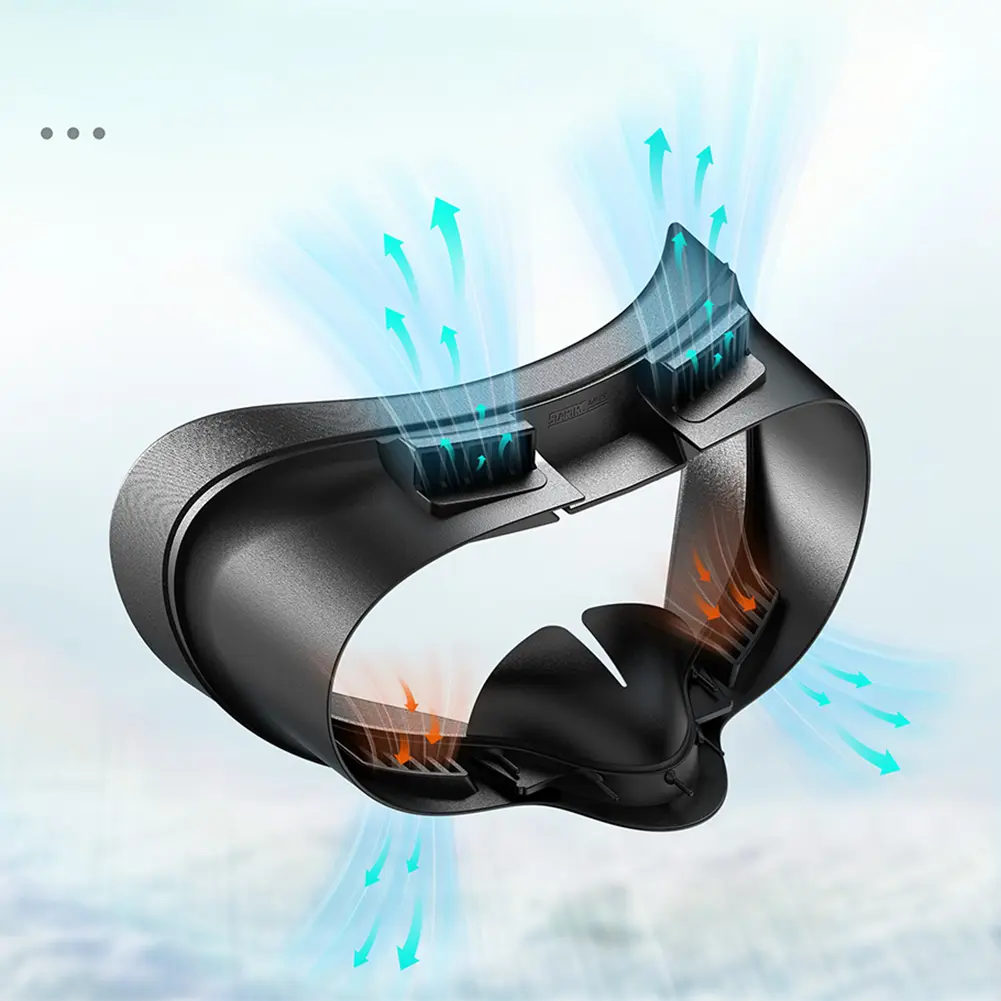 Face Cover Pad Facial Interface with Air Circulation Cooling Fan for Meta Quest 3S VR Comfort Accessories