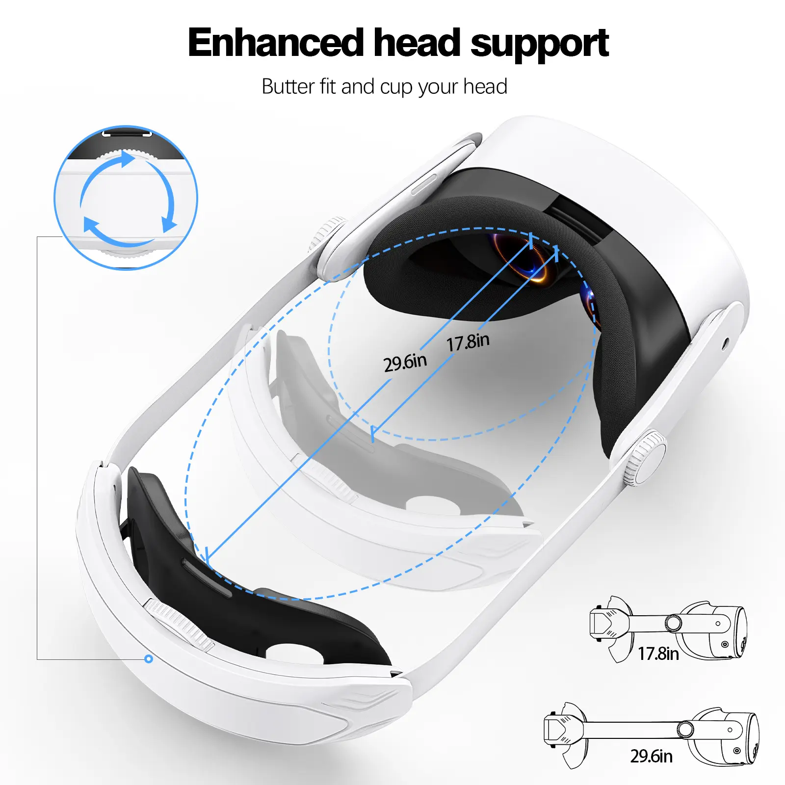 HUADAI design T4 Comfort Head Strap Compatible with Quest 2/Quest 3/Quest 3S Elite Strap VR Accessories