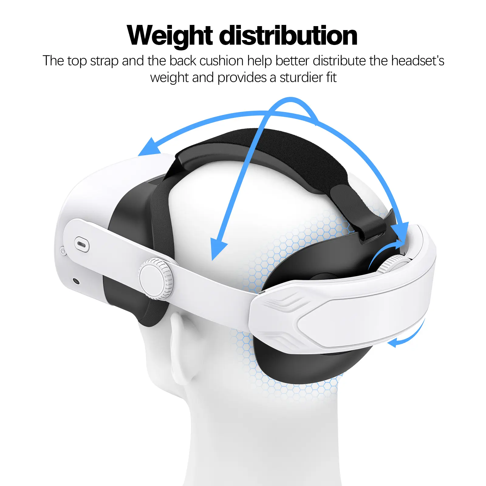 HUADAI design T4 Comfort Head Strap Compatible with Quest 2/Quest 3/Quest 3S Elite Strap VR Accessories