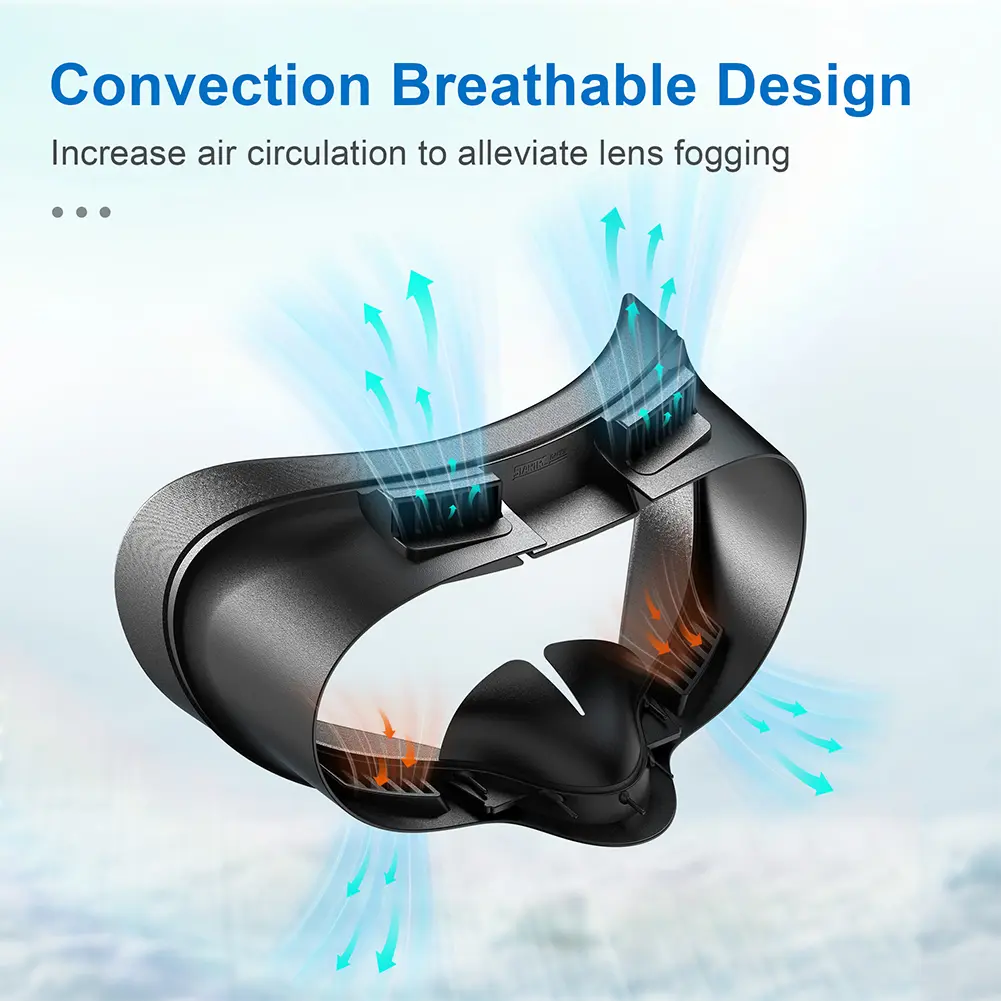 Face Cover Pad Facial Interface with Air Circulation Cooling Fan for Meta Quest 3S VR Comfort Accessories