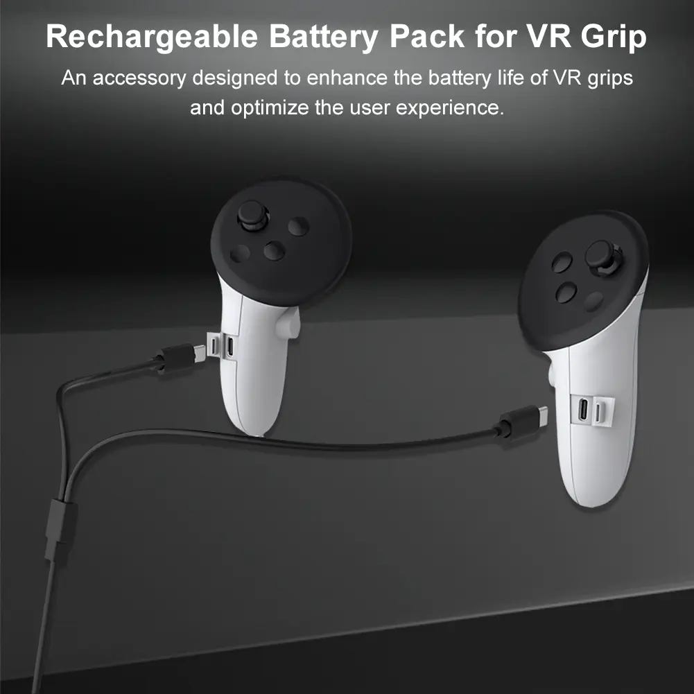 VR Controller Battery Pack Right Left Rechargeable Controller Grips for Meta Quest 3S/3 VR Headset Controller